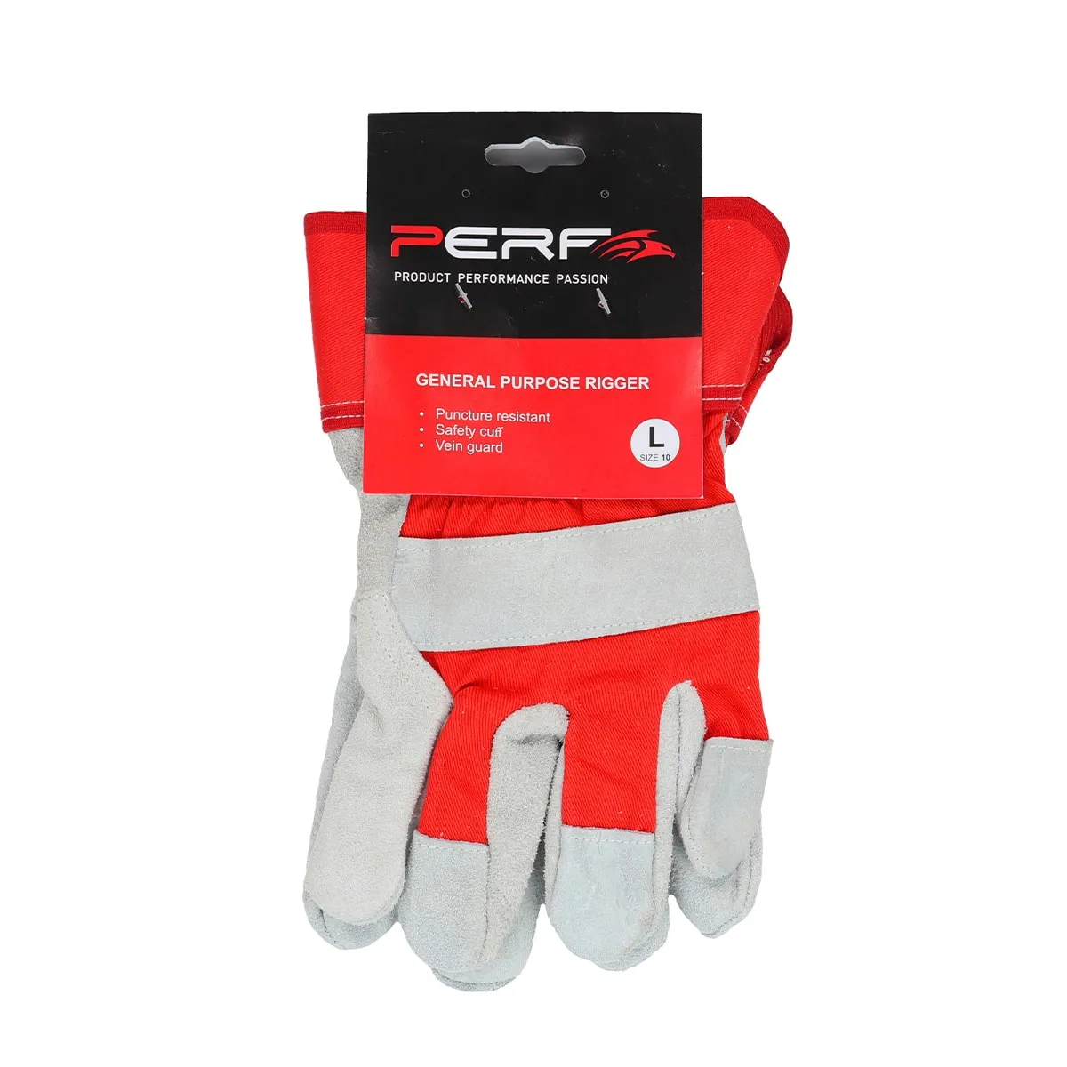 Perf Nix (Retail Pair) Standard Rigger Gloves SAF 019 — Red/Grey